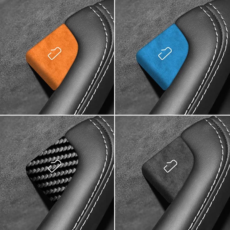 Fibra di carbonio per Tesla Model 3 (2024-)/Modello Y (2025-) Pulsante interruttore portiera auto Antigraffio Trim Adesivo Accessori interni