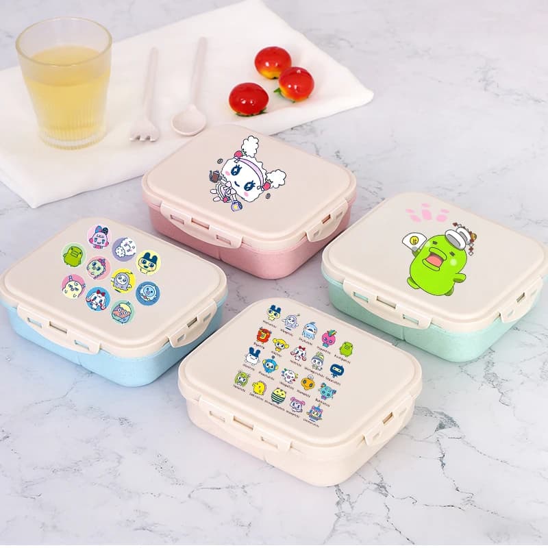 Tamagotchi Boy Girl Lunch Box Kawaii Anime Kids Portatile Bento Box per Studenti Contenitore Ermetico per Alimenti a Strato Singolo Regalo