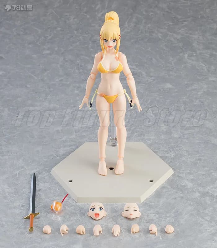 Original box Maxfactory Figma EX-065 Darkness Swimsuit Figure Finished Model kit PVC Anime full Action Toy Gift for kidsInshock