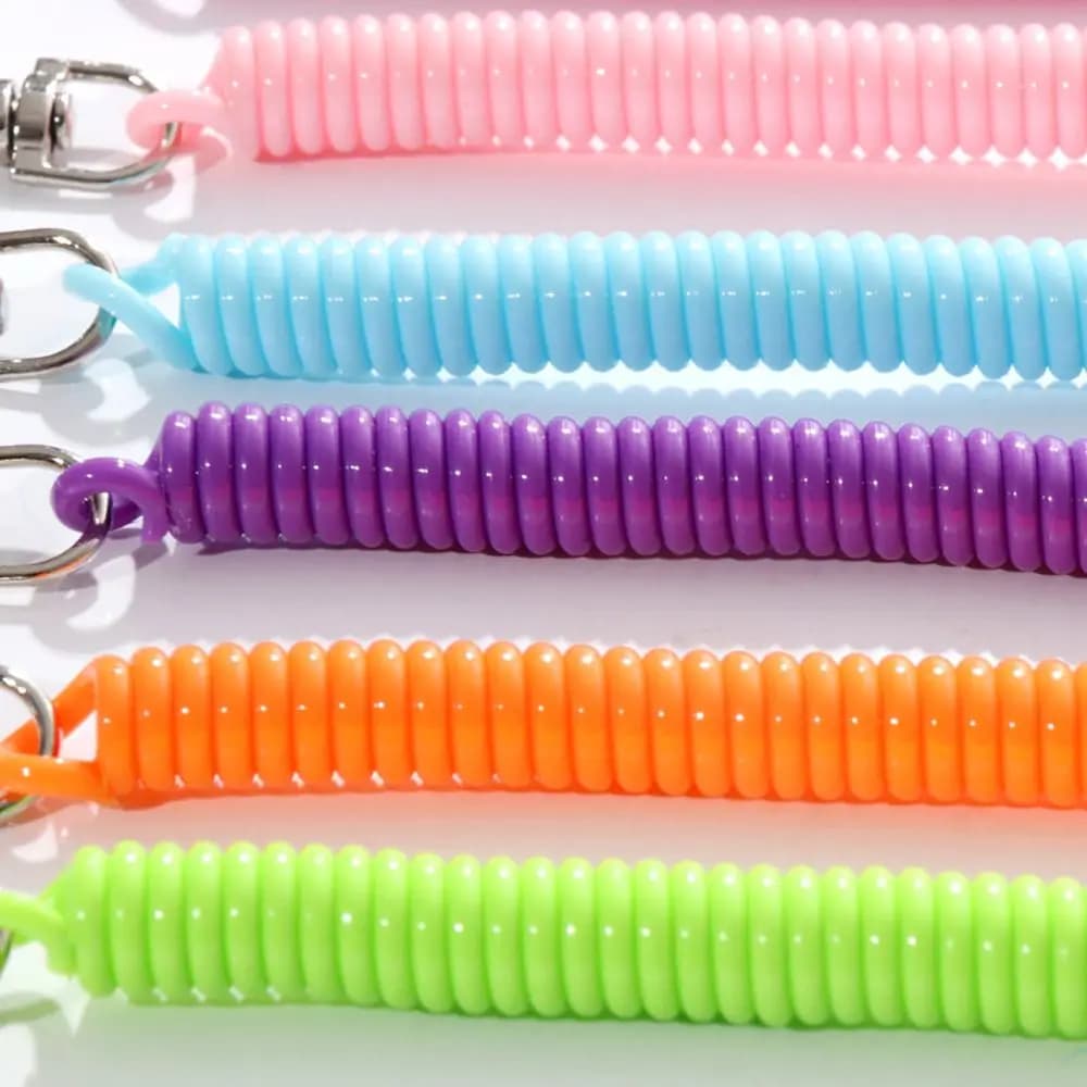 Cordino Elastico Unisex a Spirale per Chiavi, Portachiavi a Molla, Anello Portachiavi a Spirale, Cordino Elastico per Polso con Chiusura