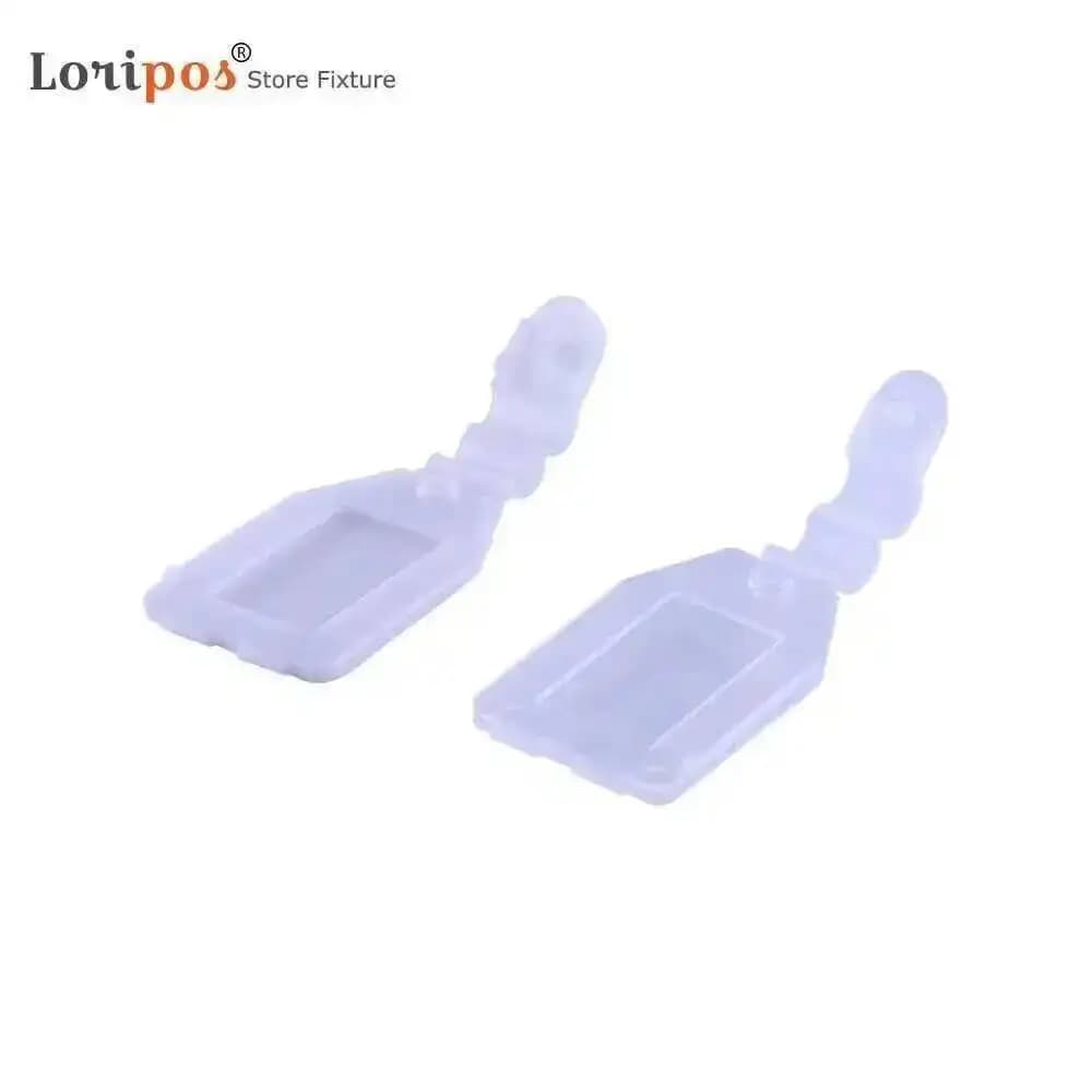 Porta etichette con gancio per piolo da 100 pezzi. Gancio tascabile per cartello in plastica | Loripos