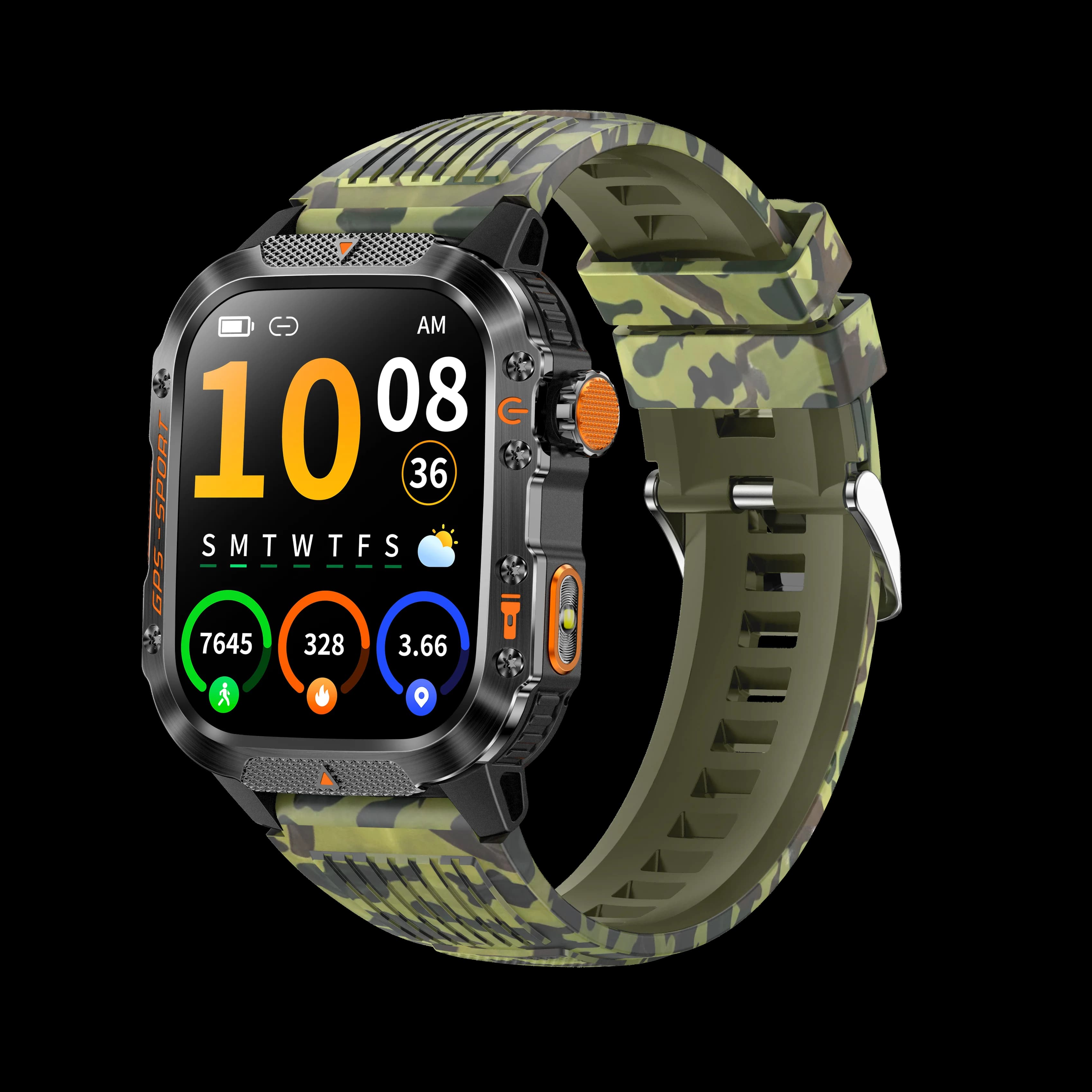 HT36 Ultimo Smartwatch Outdoor con GPS, Batteria da 540mAh, Altimetro, Bussola, Display Meteo, Chiamate Telefoniche, Impermeabile 3ATM