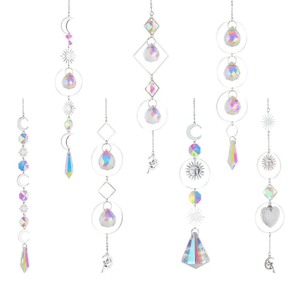 Crystal Wind Chime Crystal Decorative Pendants with AB Coating Wind Chimes Outdoor Ornament Home Decor Gifts for Window Car