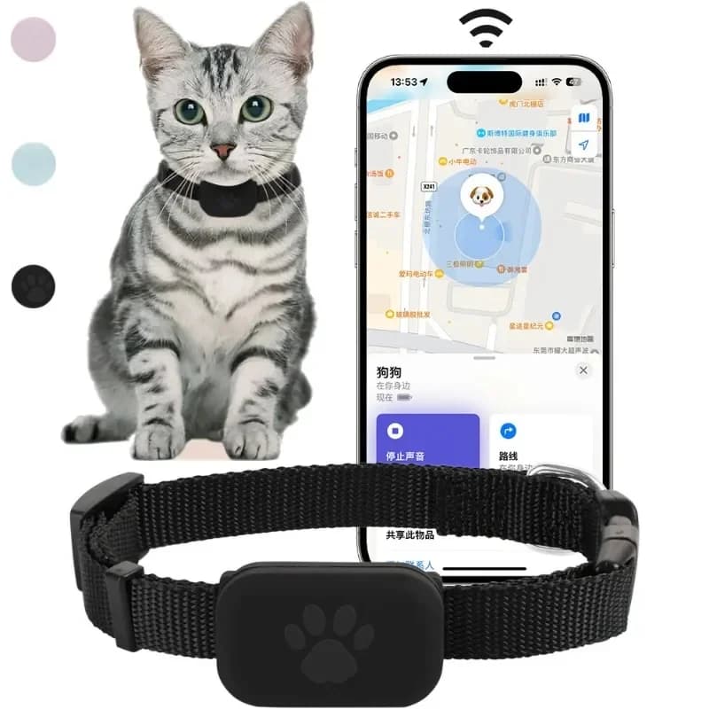 Pet Bluetooth GPS Tracker Dog Mini Tracking Movement Alert Collars Anti Lost Tracker for Cats and Puppies Remote Global Locator