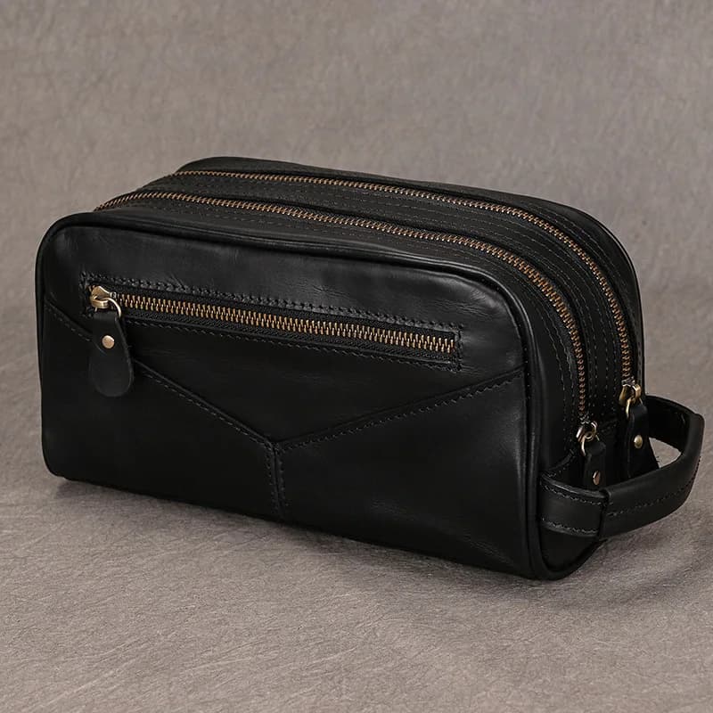 Borsa da viaggio da uomo di nuova progettazione per borse da viaggio Pochette da uomo Donna Borse da trucco Pochette durevoli in vera pelle di grandi dimensioni