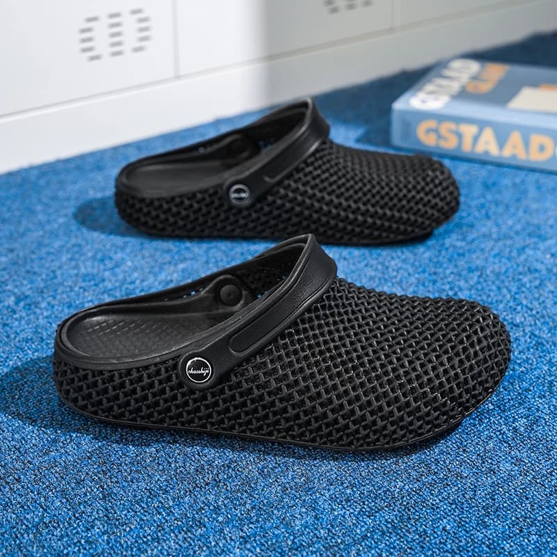 Men 3D Honeycomb EVA Clogs Breathable Hollow Slip-On Sandals 2-Way Wear Slingback Non-slip Quick Dry Water Shoes EU39-44