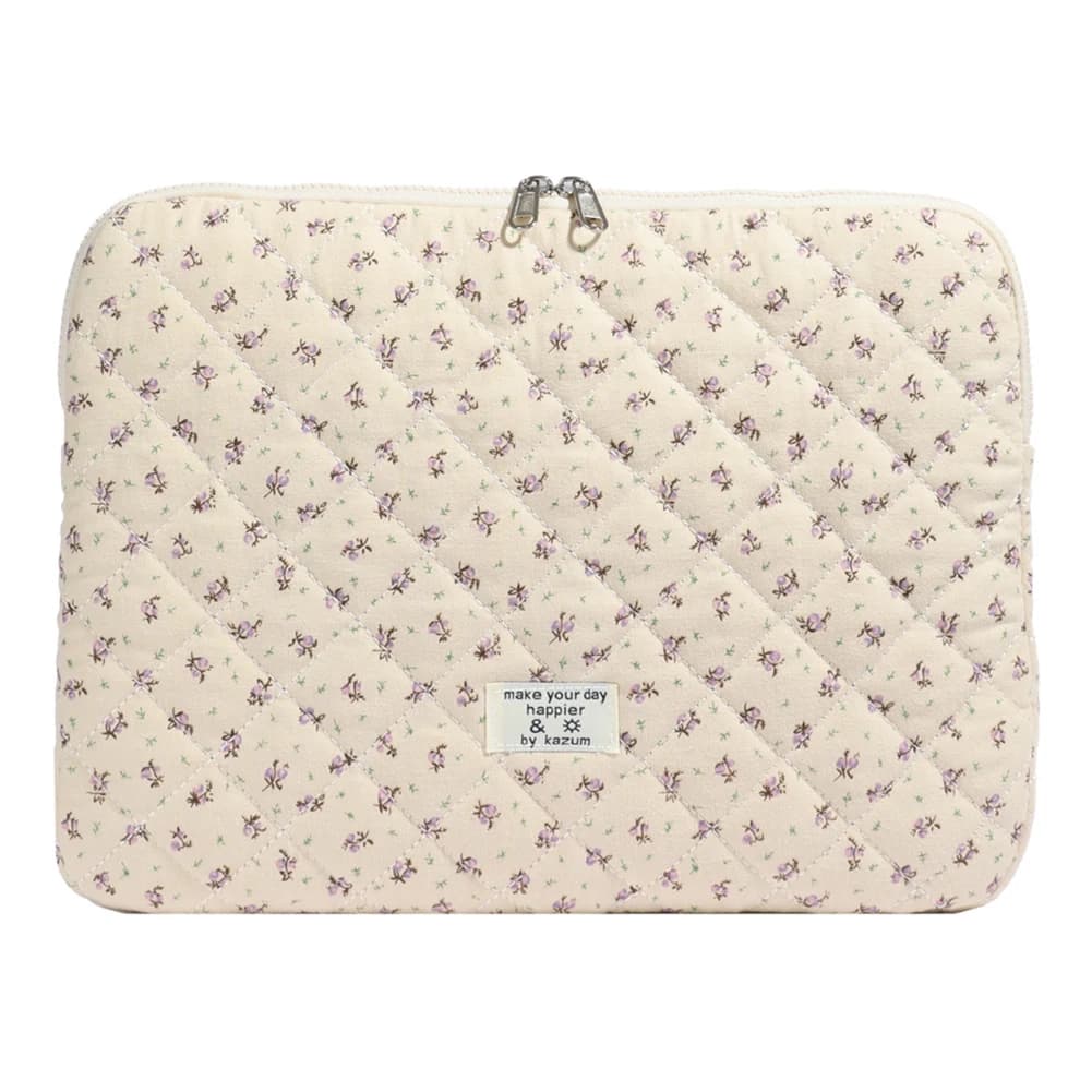 Custodia per Laptop con Stampa Floreale, Borsa Protettiva Trapuntata per Notebook, Simpatica Custodia per Computer da 11-15 Pollici e Tablet