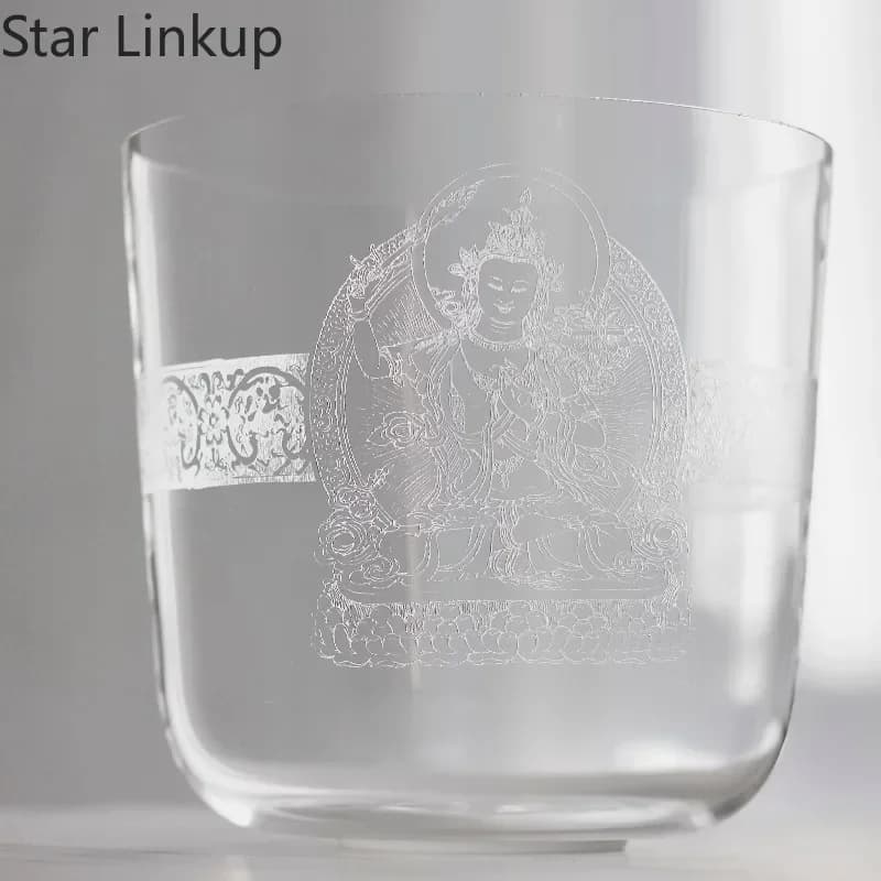Star Linkupb Natural Quartz Crystal Vibe Singing Bowls, Therapeutic Percussion Musical Instruments, Produce soothing resonant vibrations for sound healing treatment, yoga practice, spiritual meditation and physical & mental relaxation