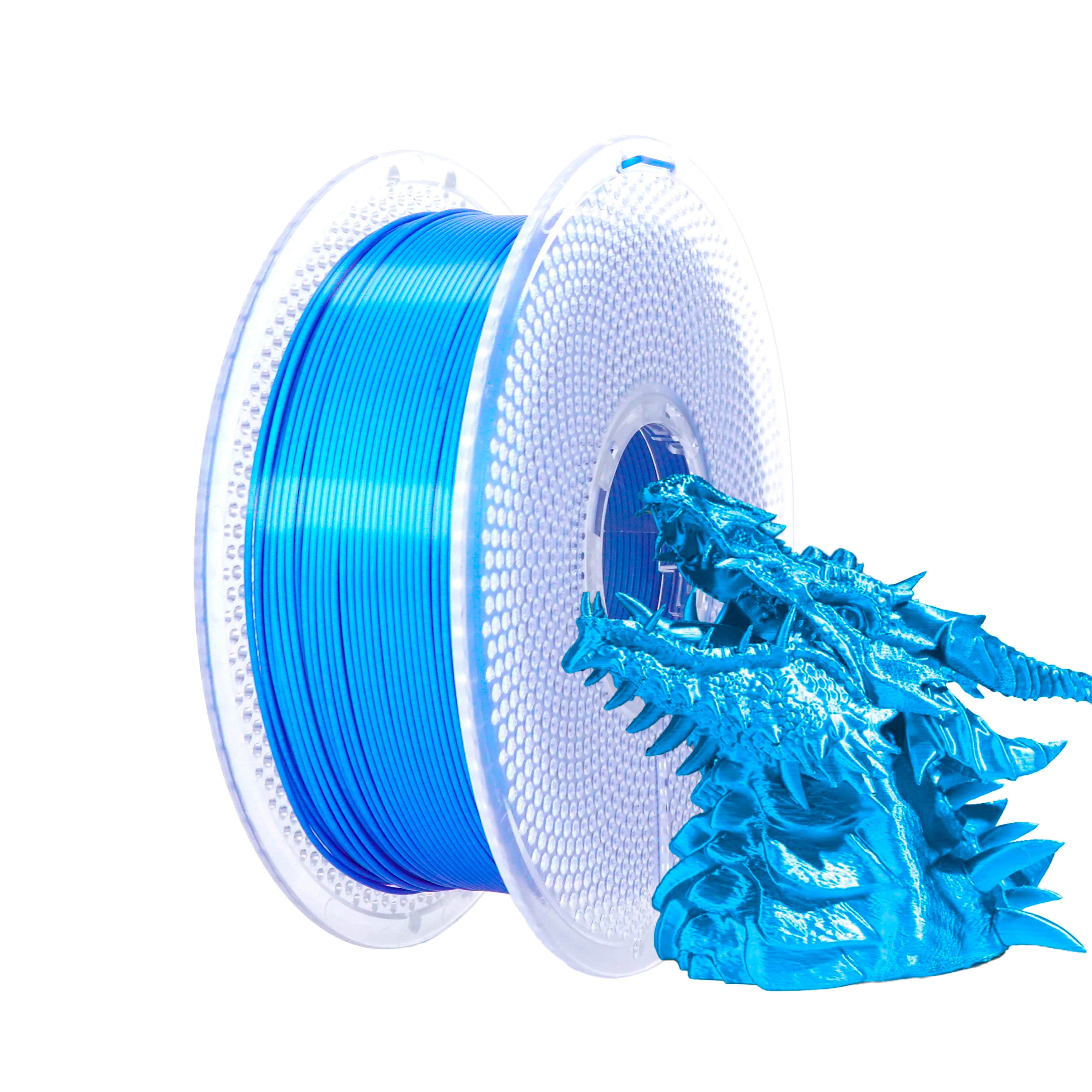 Filament PLA+ Silk 1KG 1.75mm, Silk for Stable Printing, 1kg (2.2lbs) 3D Printer Filament, PLA+ 1Kg Blue Sky
