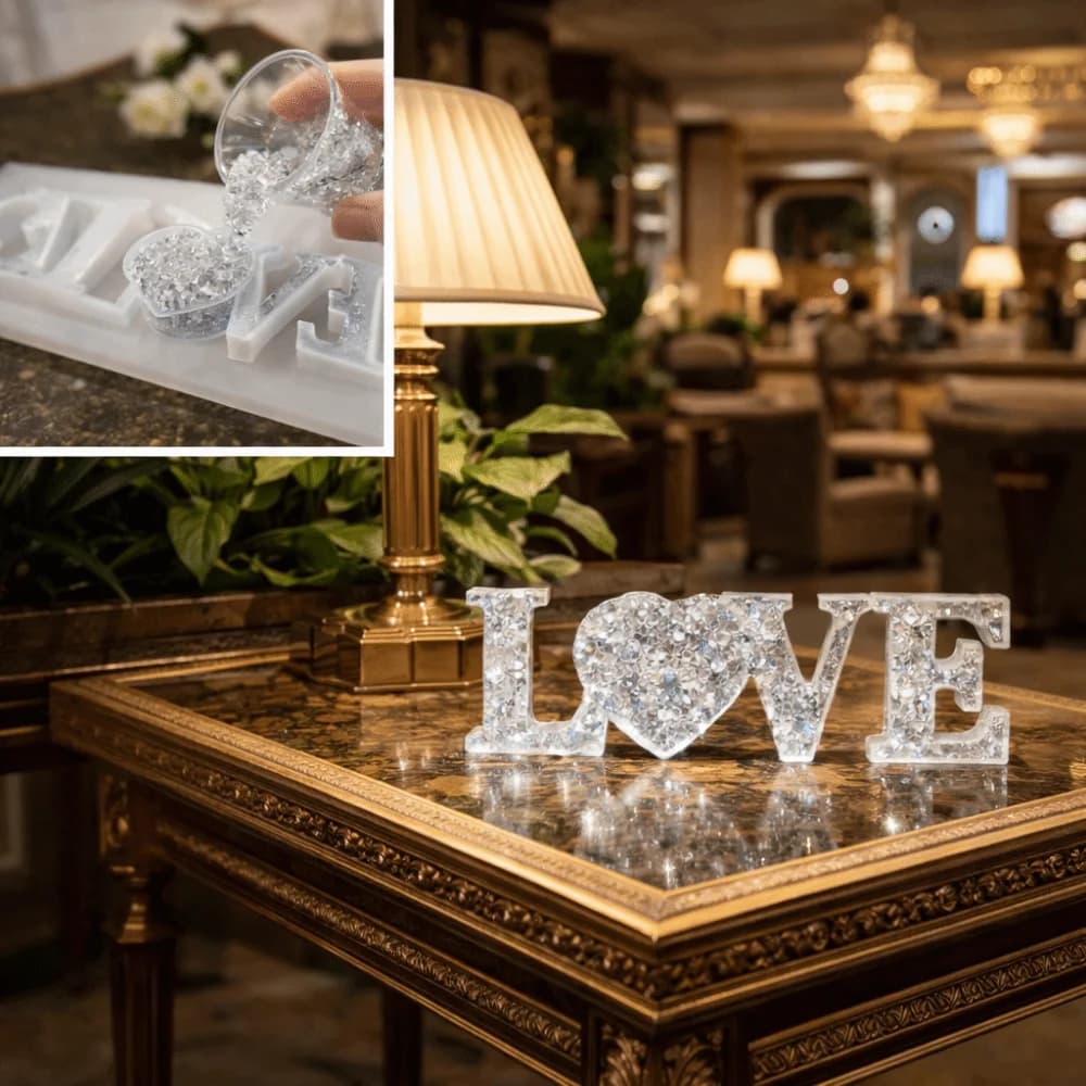 Stampo in Silicone a Forma di Cuore con Lettere Inglesi, per Resina Fai-da-Te, Candele Romantiche e Decorazioni per la Casa