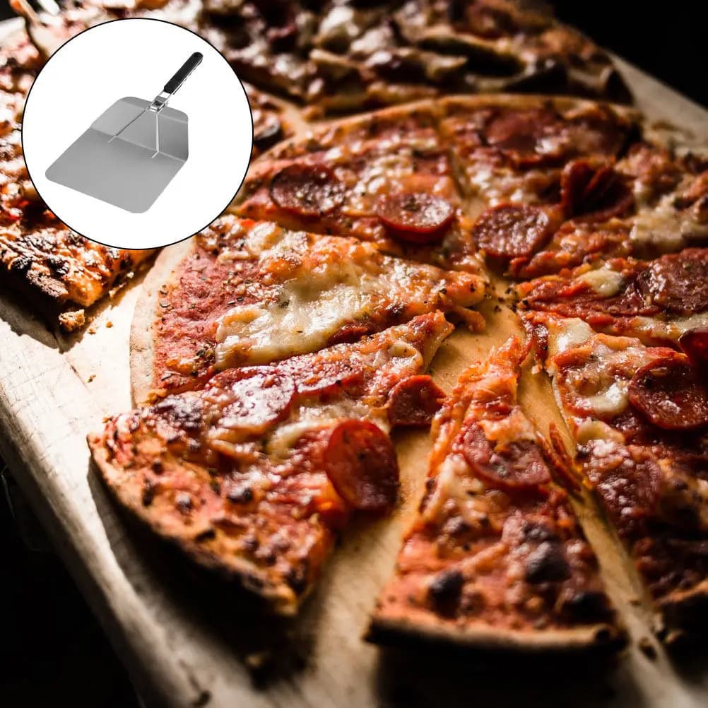 1Pcs Stainless Steel Pizza Shovel Folding Handle with Hanging Hole for Pizza Transfer Cake Spatula Oven Grill Kitchen Supply