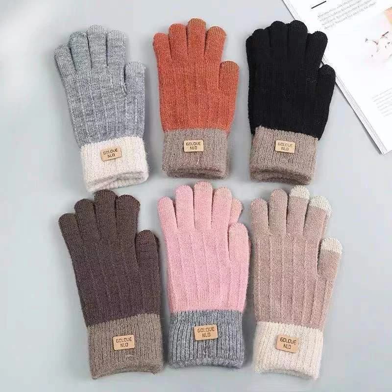 Rimiut Women's Warm and Thick Men's Knit Gloves Touch Screen Women's Fashion Autumn Winter Keep Hot Riding Ski Gloves Outdoor Gloves