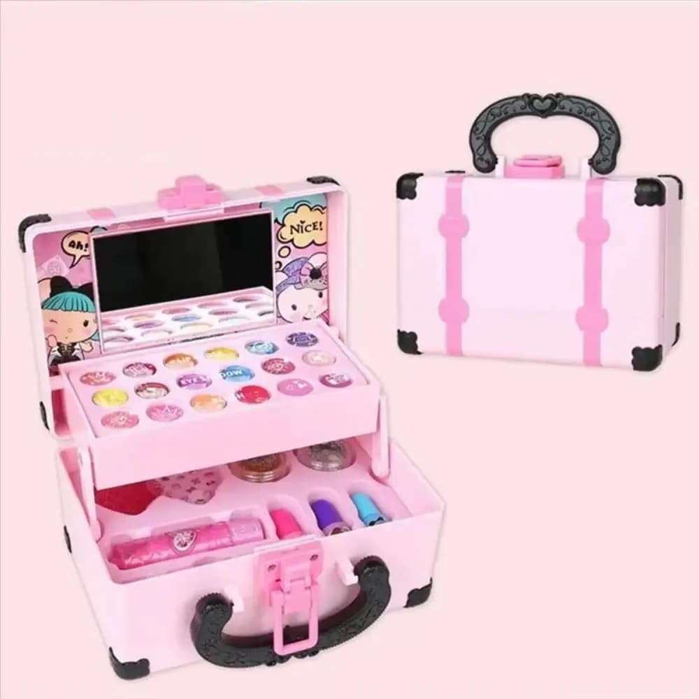 Set Trucco per Bambini Portatile, Ombretto, Cosmetici per Bambini, Kit di Bellezza in Borsetta, Set Trucco Educativo
