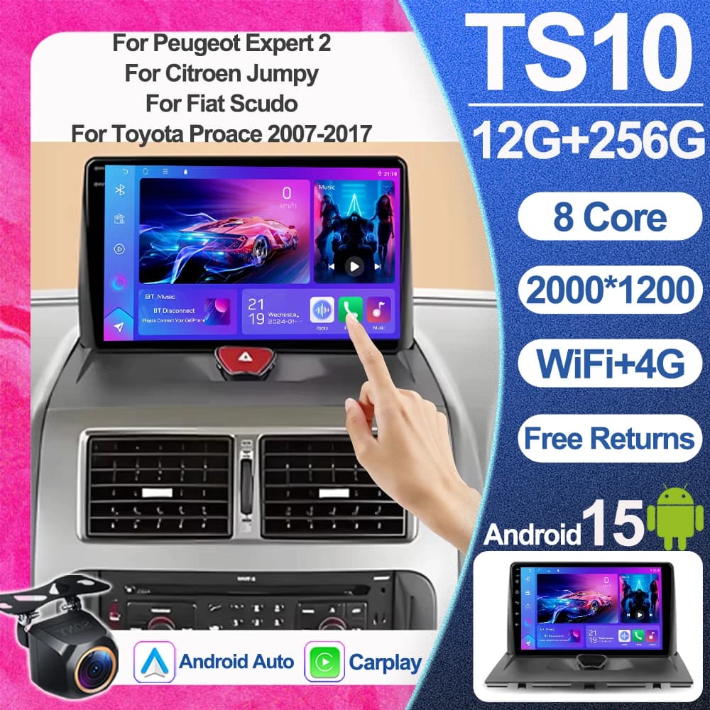Android 15 Per Peugeot Expert 2 Per Citroen Jumpy Per Fiat Scudo Per Toyota Proace 2007-2017 WIFI No2Din GPS Autoradio Bluetooth