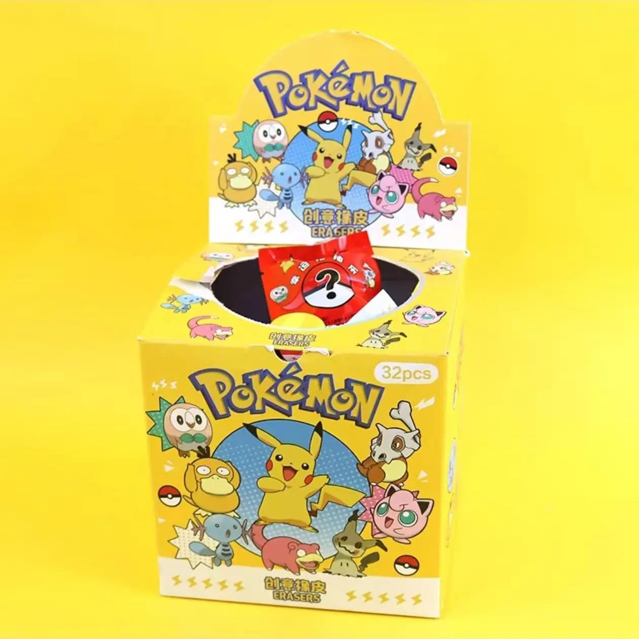 Scatola Sorpresa Pokemon con Gomme da Cancellare, Giocattoli Anime Cartoon Carini, Regali di Cancelleria per Studenti e Feste Scolastiche
