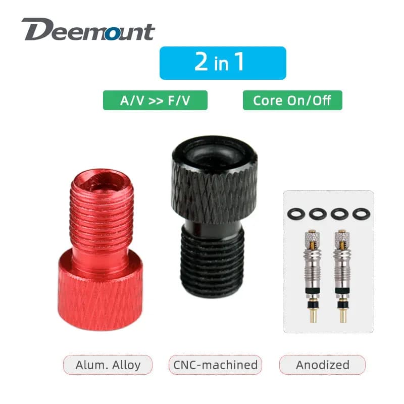 Adattatore valvola Presta per pompa Schrader F/V strumento di montaggio nucleo valvola 2 In 1 convertitore ugello bicicletta alluminio anodizzato