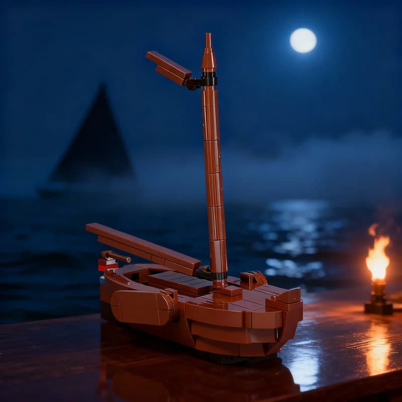 Set di Costruzioni MOC in Legno da 184 Pezzi, Modello di Barca a Vela, Gioco Creativo Educativo, Idea Regalo di Natale per Bambini