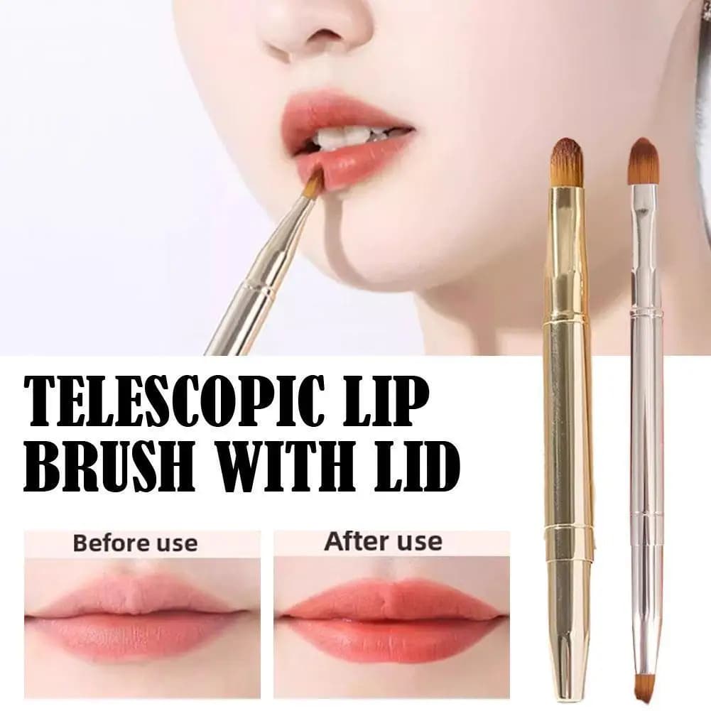 New Lip Makeup Brush Retractable Lips Lip Brush Polishing Brush Telescopic Brush for Double Use Lip Shade Beauty Tools