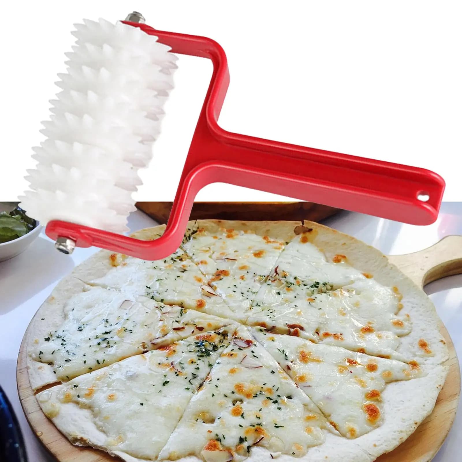 Pizza Dough Docker Perforatrice Ruota per Pizza Roller Home Restaurant Pizza Rolling Pin Docking Strumento per Cottura di Biscotti Gnocchi