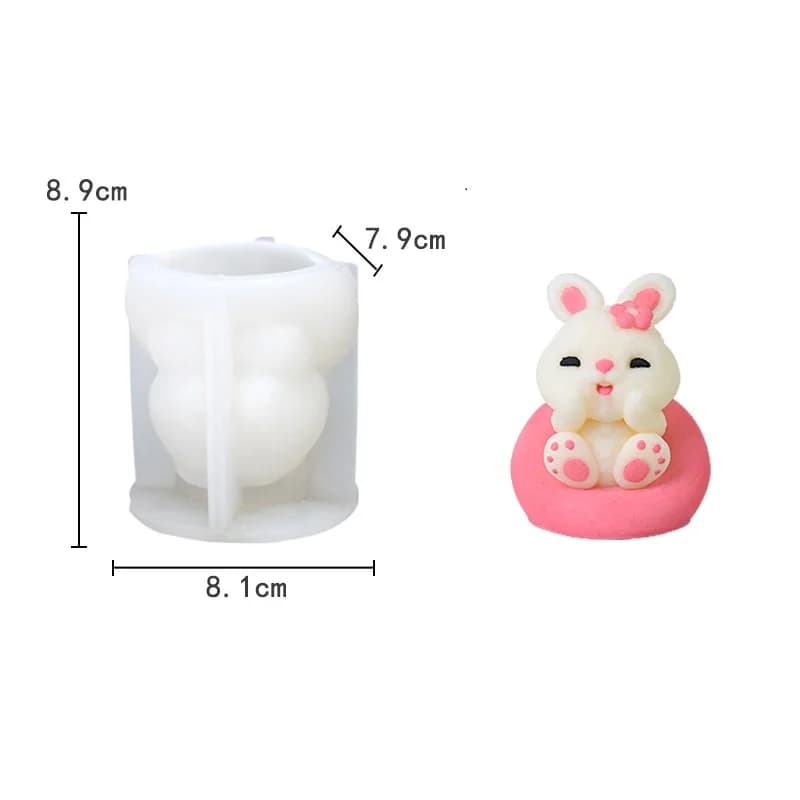 Stampo in silicone per coniglio Stampo per coniglietto carino inodore Strumento per colata di coniglio 3d Stampo per aromaterapia con coniglietto in silicone per la produzione di sapone epossidico