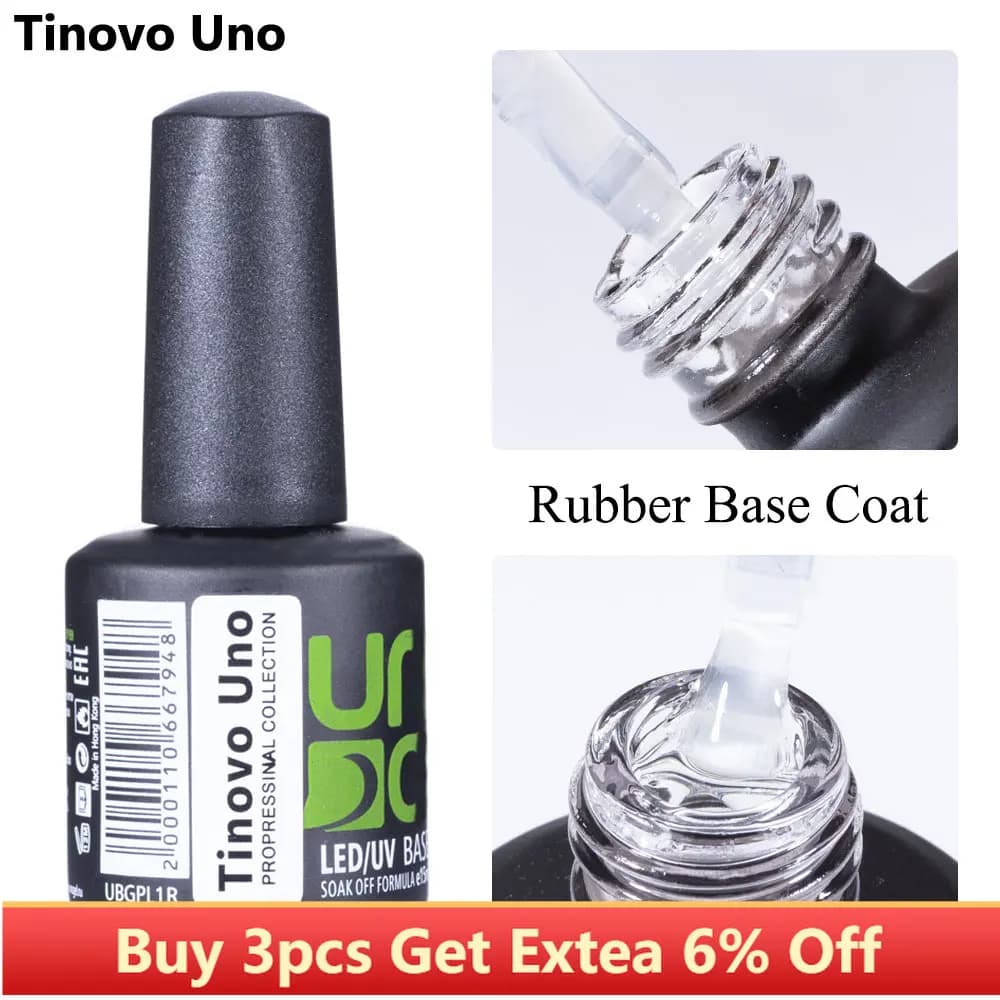 Tinovo Uno Smalto per unghie gel UV professionale con base in gomma 15 ml di spessore e lunga durata Esmalte Gelpolish Tutto per manicure Unghie artistiche