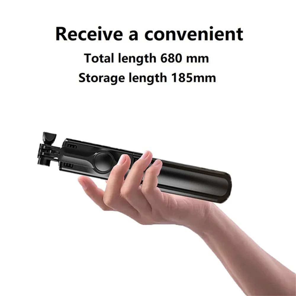 FANGTUOSI Luce di riempimento per otturatore remoto monopiede per iPhone Samsung Supporto per telefono Xiaomi Mini treppiede Bastone selfie Bluetooth senza fili