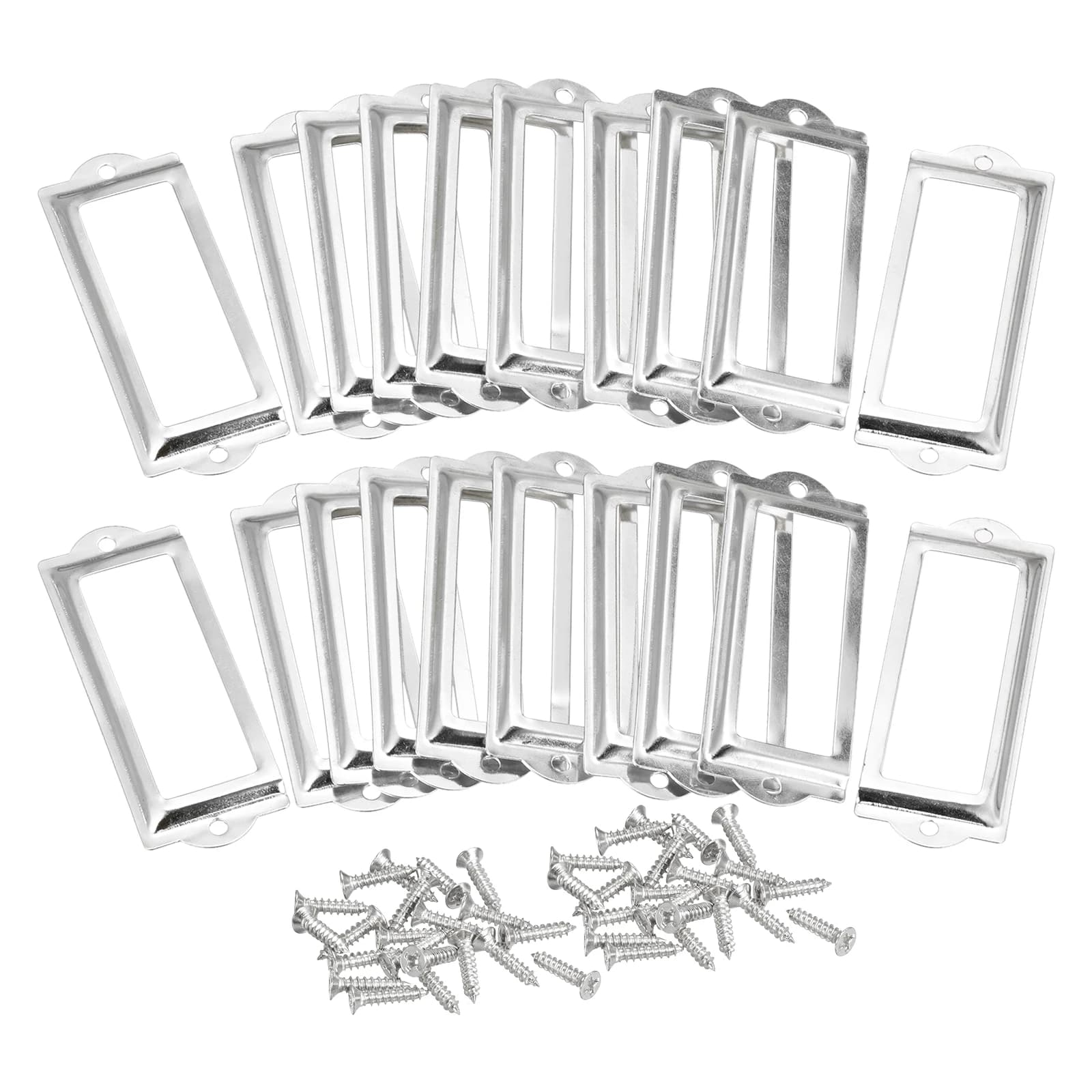 Porta etichette in metallo, 83x30mm 30 pezzi Cornice porta etichette per etichette per biglietti da visita per scaffali per armadietti con cassetti per biblioteca da ufficio