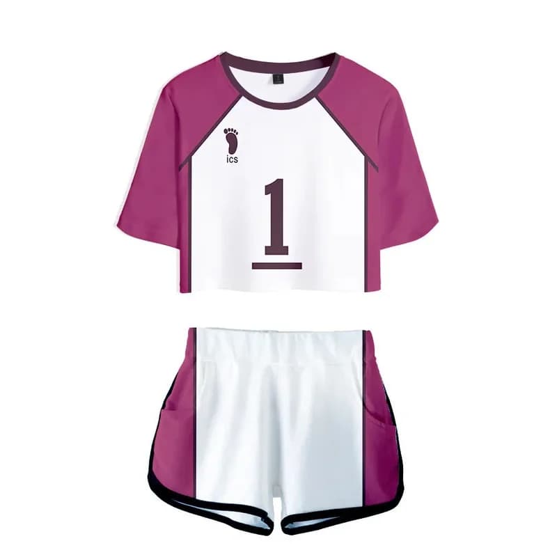 Anime Haikyuu Karasuno Woman Sportswear Cosplay Nekoma High School Volleyball Club Shoyo Hinata Uniform shirt of the Jerseysa team;6'x,