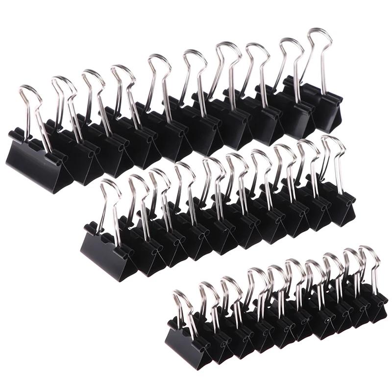 10 pcs clip for black metal collectors 19mm/ 25mm/ 32mm note letter paper clips office stationery supplies binding fixing