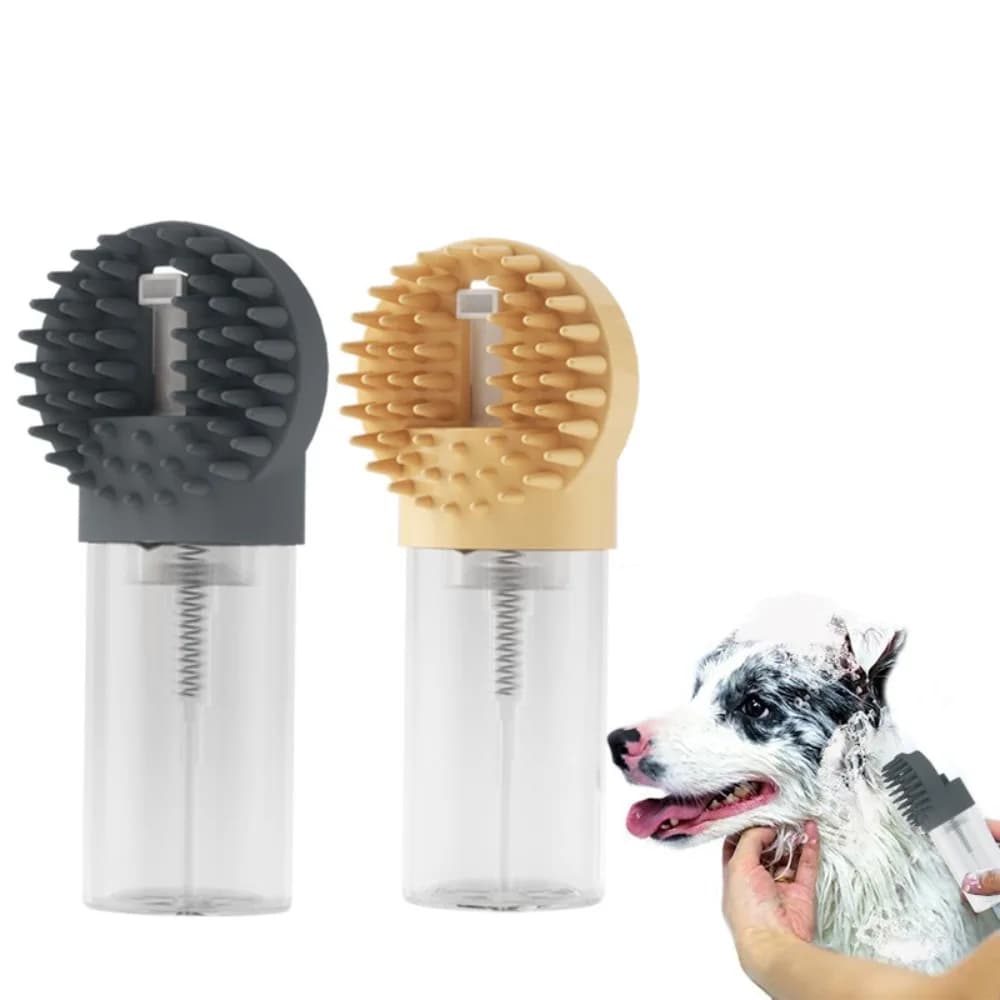 Spazzola da Bagno Multifunzionale per Animali Domestici, Spazzola Integrata in Silicone per Bagno con Schiuma, Strumento per la Pulizia di Cani e Gatti, Spazzola per Massaggio