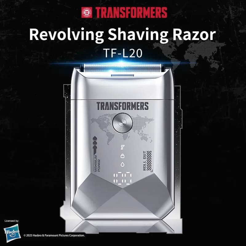 Choice TRANSFORMERS TF-L20 Rasoio Elettrico a Doppia Lamina IPX7 Impermeabile, Rasoio Portatile con 60 Giorni di Autonomia, Regolabarba per Uomo