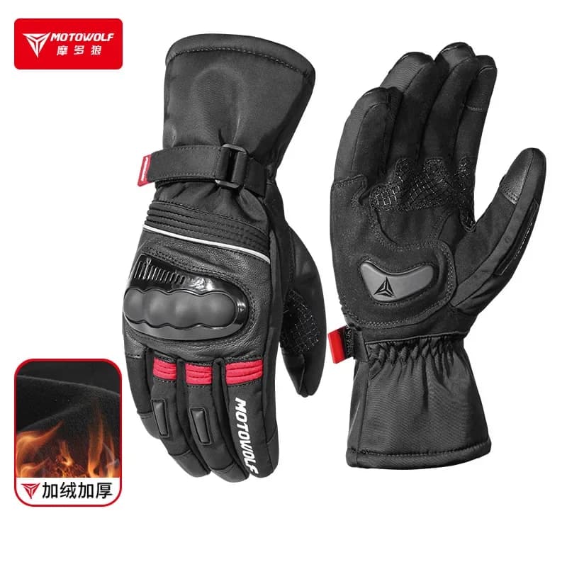 Guanti da moto invernali guanti impermeabili in pile caldo Touch Screen antivento Anti-goccia
