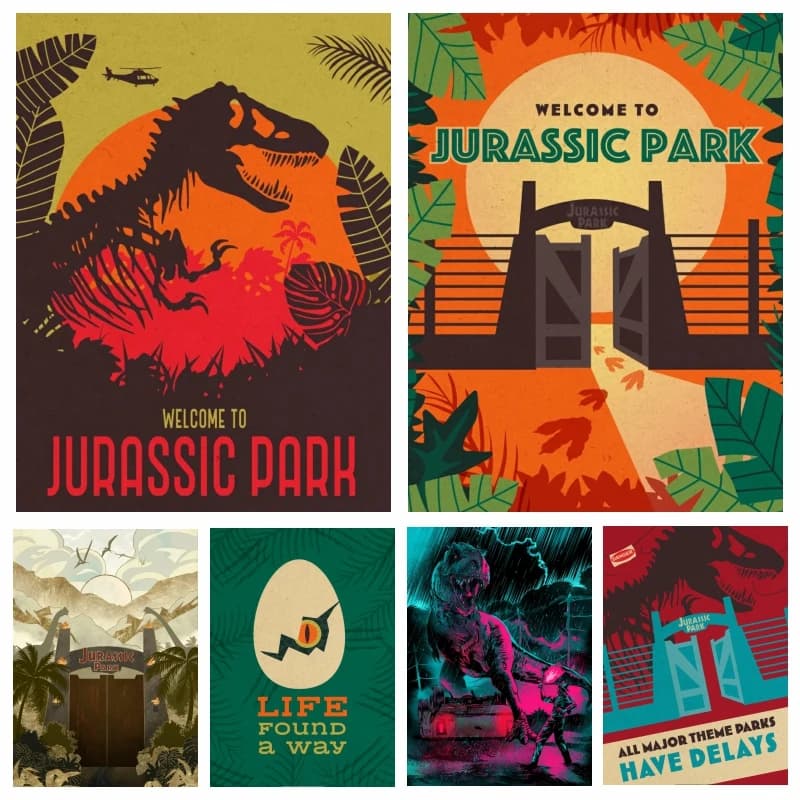 Jurassic Park Dinosaur World Diamond Painting Kits Photo Art 5D DIY Full Drills Mosaic Cross Stitch Embroidery Home Decor Gift