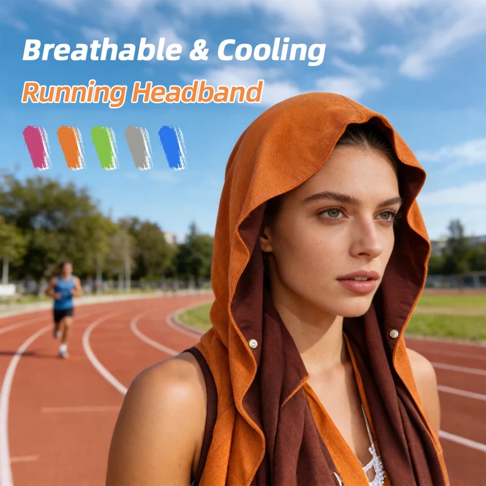 Cooling Hoodie Towel- Hood Towel, Evaporative Cool Technology, Cools Instantly When Wet, , Great for Sports, Fitness, Gym