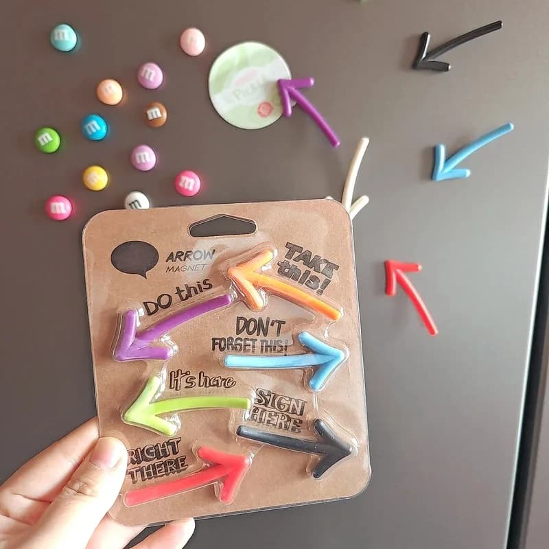 6Pack Creative Cute Funny Arrow Shape Fridge Magnet Stickers Refrigerator Decoration Gift Arrow Whiteboard Message Home Decor