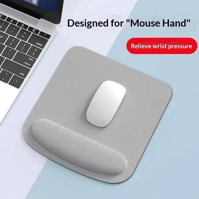 Tappetino per mouse generico in memory foam con poggiapolsi ergonomico antiscivolo ispessito per computer da ufficio, laptop, allevia la pressione sul polso