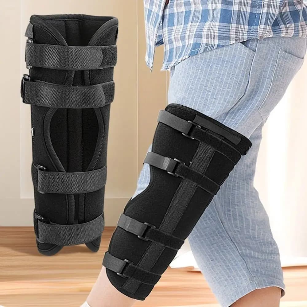 Portable Surgery Recovery Knee Immobilizer Brace Breathable Soft Leg Support Brace Sweat-absorbing Knee Stabilizer Unisex