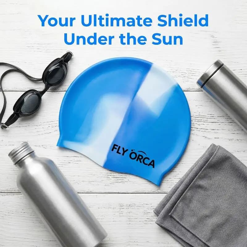 Gradient Silicone Swim Cap for Men and Women High Elastic Waterproof Swimming Hat for Fitness and Lap Swimmers