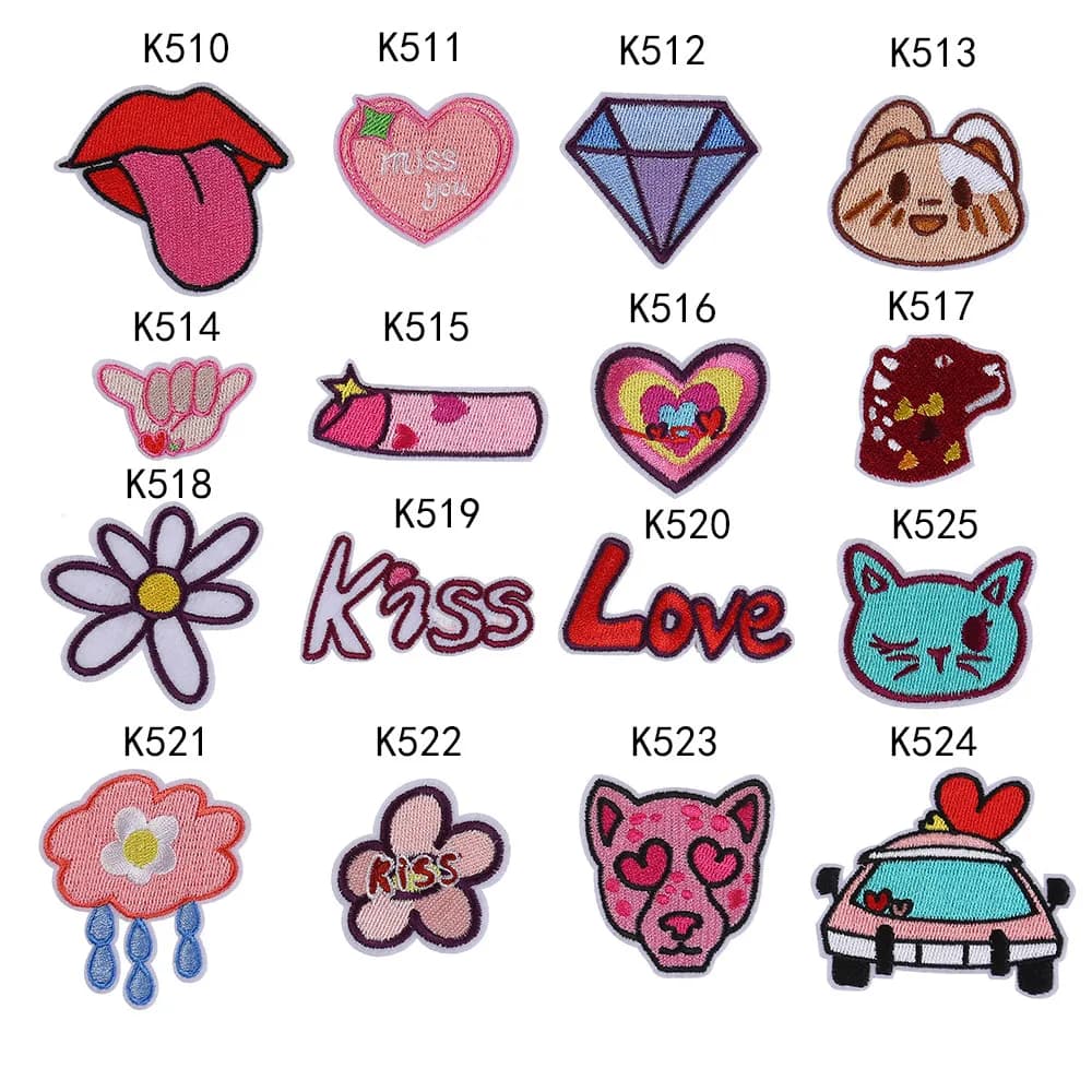 10 pezzi Miss You Kiss Love toppe ricamate ferro su abbigliamento cappello borsa materiale per la riparazione delle scarpe accessorio per la decorazione della confezione regalo del telefono