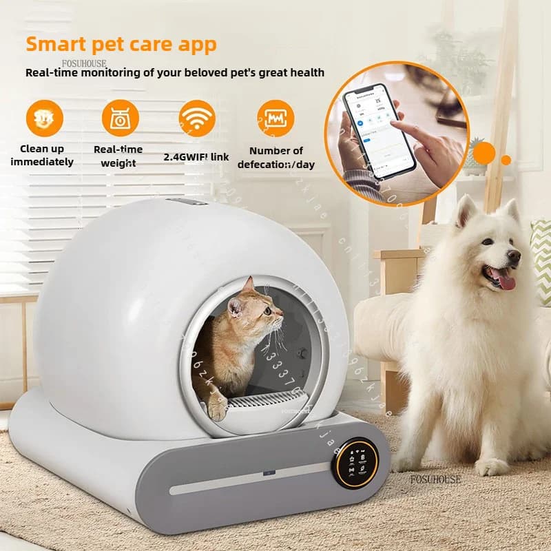 Automatic Smart Cat Litter Box for Cat Special Deodorizing Self-cleaning Cats Litter Box Household Indoor Large Enclosed Sandbox