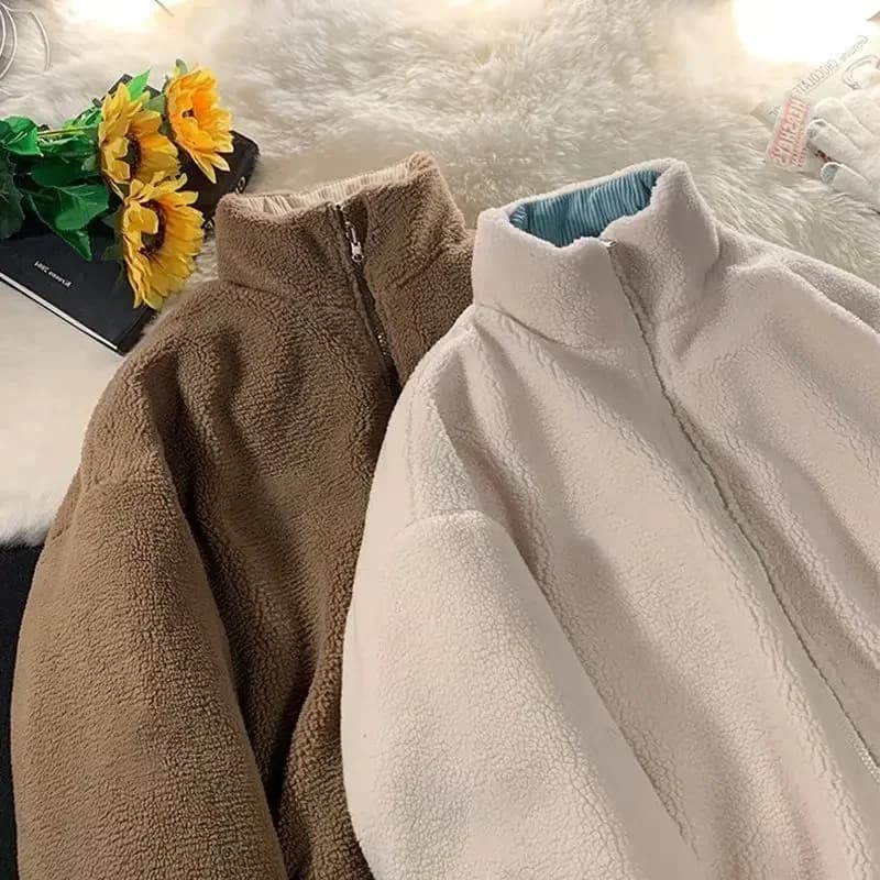 Giacca invernale Donna 2025 Abbigliamento invernale Donna Nuovo Velluto a coste Doppio Indossare Cappotto di lana di agnello Giacca da donna Cappotto Abbigliamento invernale da donna