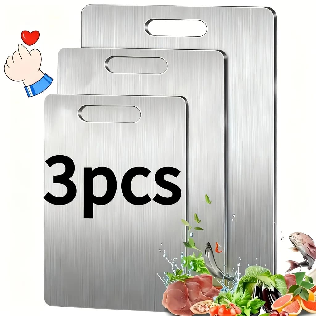 Set of 3 stainless steel cutters – Durevoli, easy to clean, rust-resistant and without BPA. Spacious, safe for cooking in the kitchen.