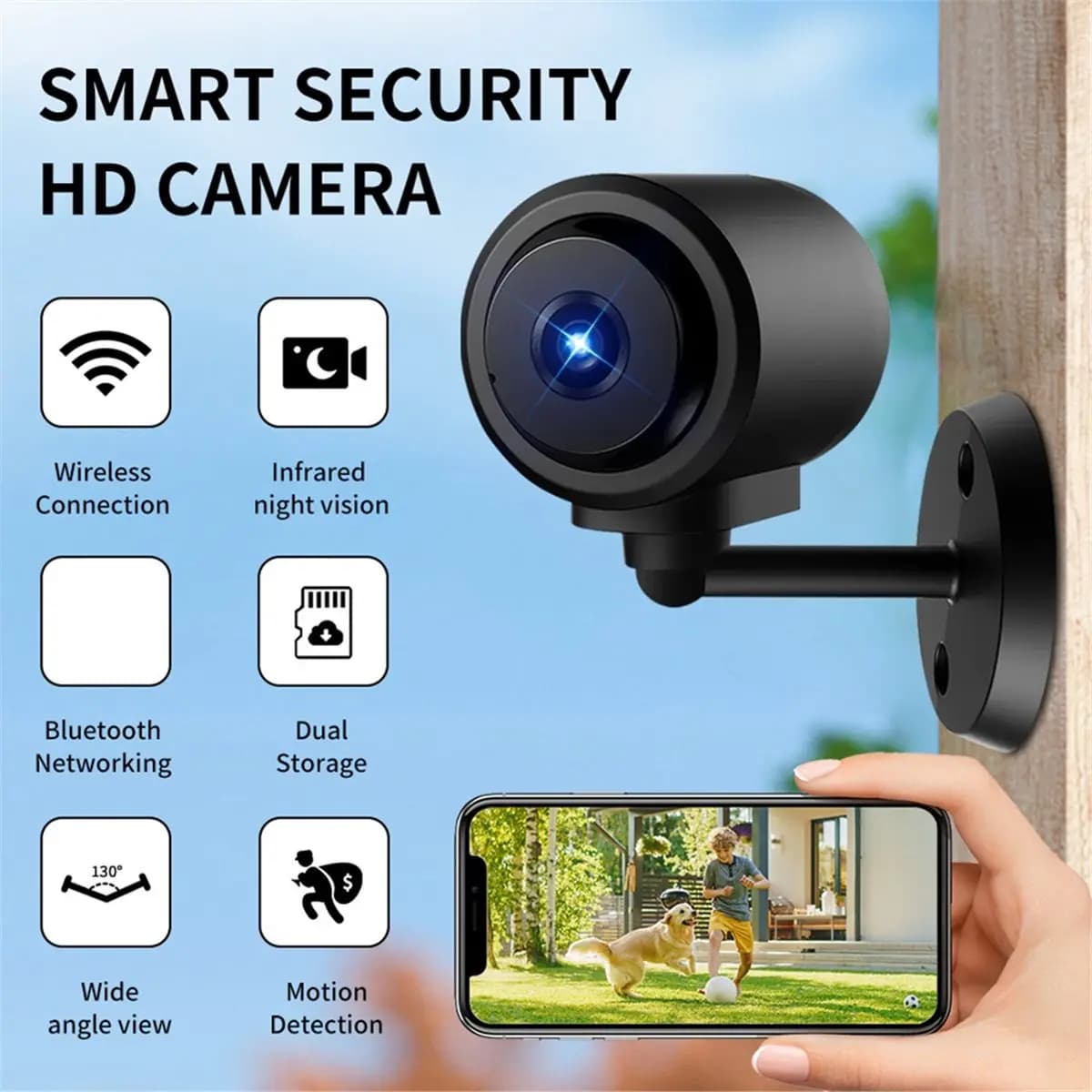 (BOFF) Mini Telecamera 1080P WiFi per Casa Intelligente con Visione Notturna IR, Micro Videocamera IP per Interni, Registratore di Sicurezza e Sorveglianza, Baby Monitor