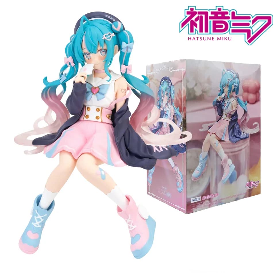 Hatsune Miku Desktop Cute Action Figure Tale Wonderland Miku Puss in Boots Anime Figurine Kawaii Girl Model Toy Adorable Decor A