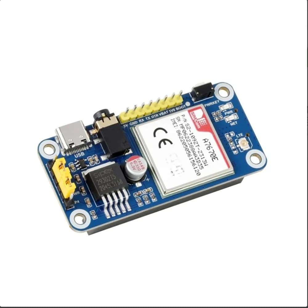 BB A7670E LTE Cat-1 HAT for Raspberry Pi Multi Band 2G GSM / GPRS LBS LTE Cat-1 / 2G support GNSS positioning Development Board