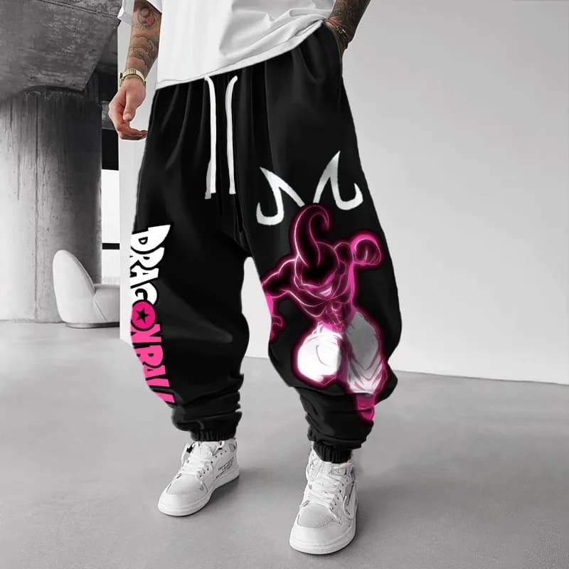 Pantaloni Sportivi Uomo 2026 di Tendenza Dragon Ball Anime Majin Buu, Stile Retrò Casual Americano con Coulisse, Taglie Forti, Hip Hop