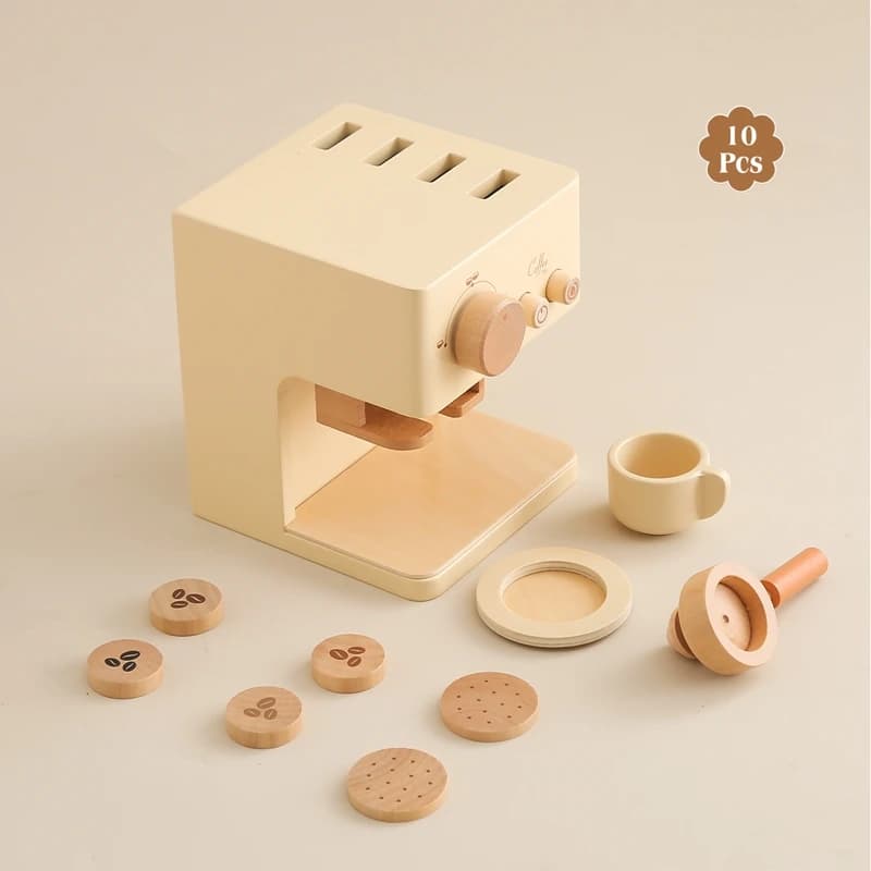 Set di giocattoli per caffettiera in legno per bambini la prima educazione dei bambini incoraggia il Set da gioco fantasioso infantile finta di giocare con gli accessori per la casa regalo
