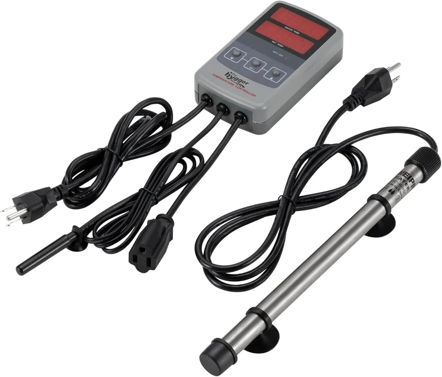 Riscaldatore per Acquario in Titanio da 500W per Acqua Salata e Dolce, Digitale Sommergibile con Controllo Esterno e Termometro, 60-120 Galloni