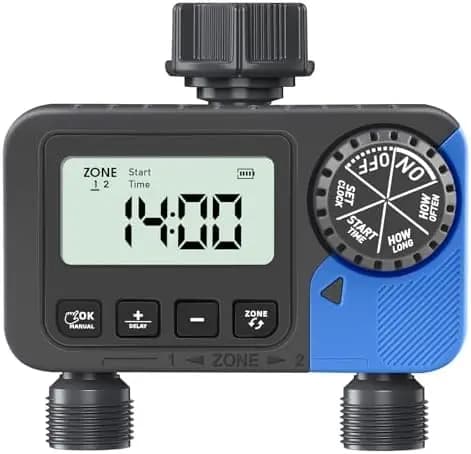 Timer Intelligente per Irrigazione Giardino - Sistema di Irrigazione a Doppia Uscita per Prato e Giardino - Timer Programmabile per Acqua