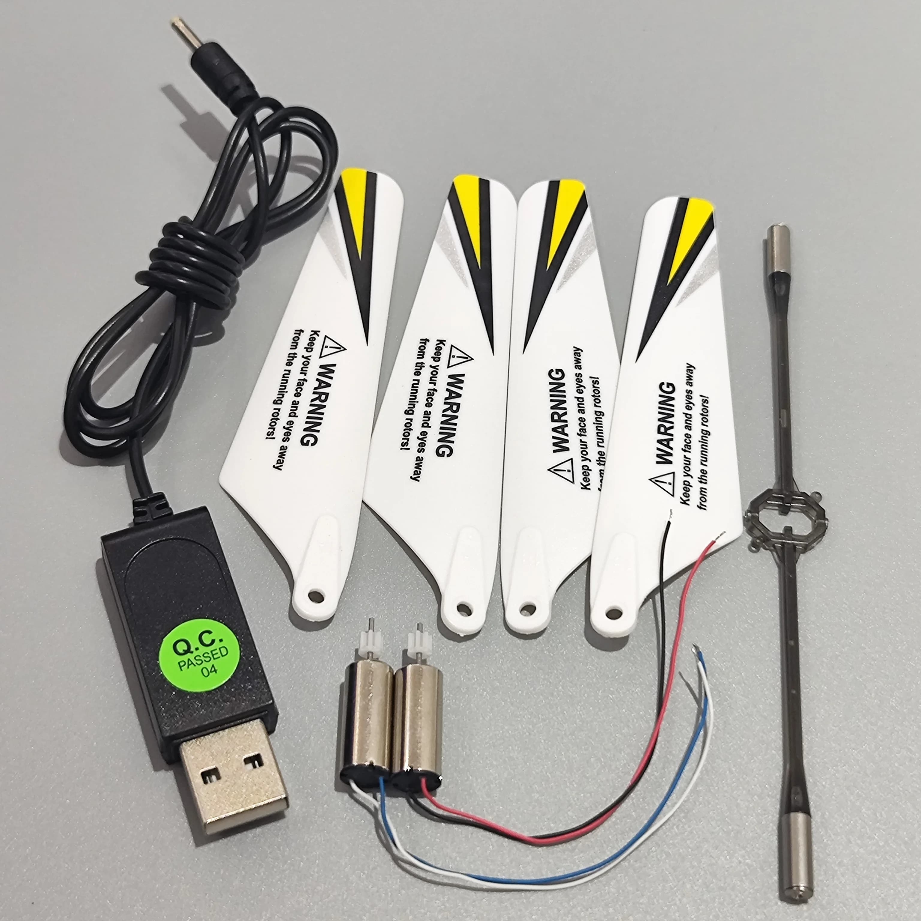 Kit di accessori per cavo di ricarica USB con barra di bilanciamento dell'elica della ventola del motore principale originale per elicottero Syma S107H RC